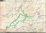 07 Tracciato del percorso su mappa (in verde)